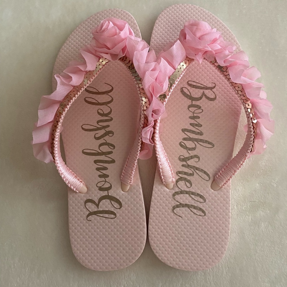 Custom Pink Floral Sandals